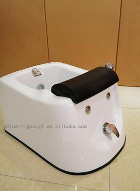 7彩LED灯光白色足浴盆亚克力洗脚盆足疗盆美甲修甲按摩盆