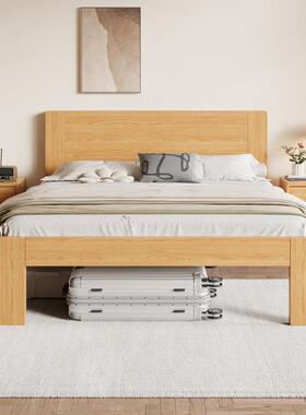 橡木实木床现代.简约1米2单人床高度可选日d6477式1米85人主卧1米