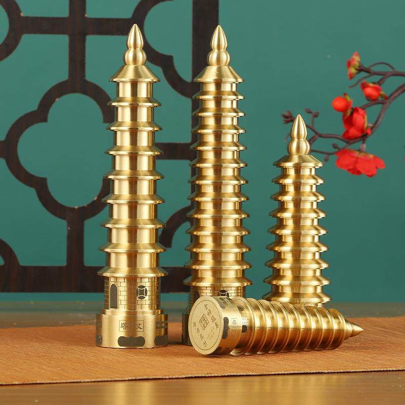 厂家纯黄铜3昌塔实心塔顶176部开口精工九文层1十三层摆9件