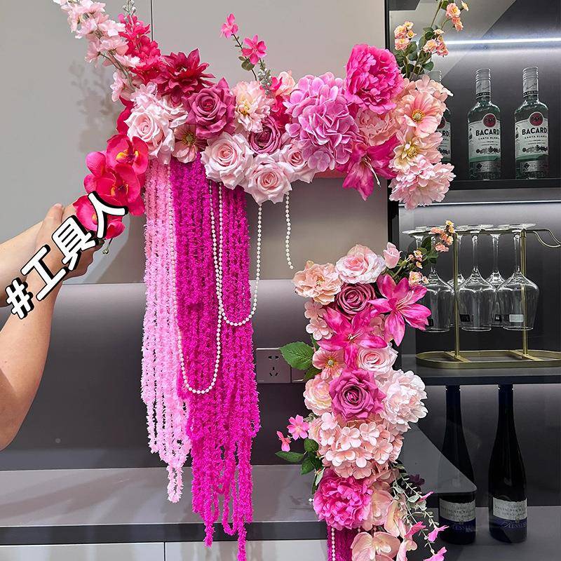 婚房件仿结真花婚庆红色新房客厅装花饰婚摆礼布置婚婚房仿真插花