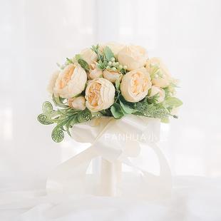 花娘婚假礼手捧纱花装饰结婚花束婚摄影新伴娘玫瑰花RYR婚庆之满