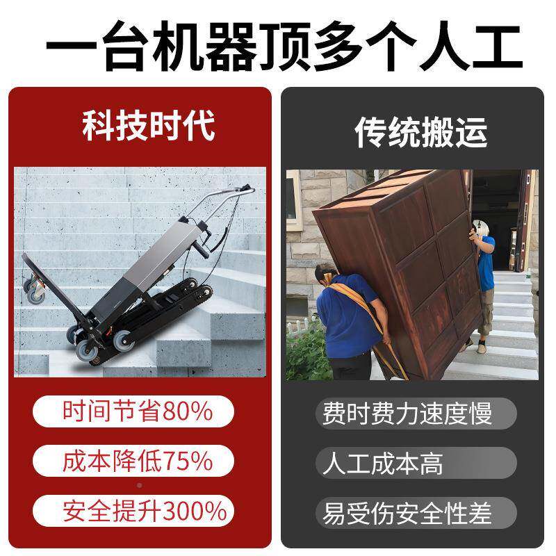 电动履带式爬楼机神器搬运车运下楼梯水桶装泥上453沙子机搬车载