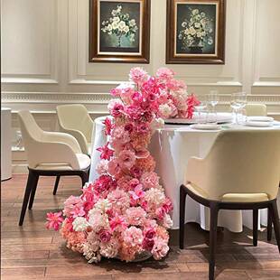 仿莫奈婚房真花订婚结无婚假婚庆布置装饰茶几花摆件床头小客厅花