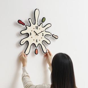 wozoo钟m屋准北欧轻奢TYOS503表挂钟客厅家用油术艺大气奶风时钟