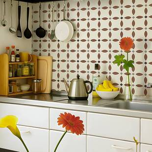 985仿花砖墙浴翻贴复法式古瓷砖贴纸防水卫生间室厨房旧墙面新装