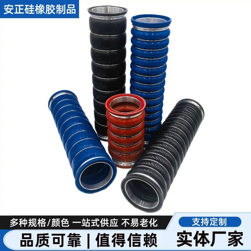 汽车涡轮增压硅胶管厂家批发手缠硅胶管耐高温夹布布纹汽车胶管