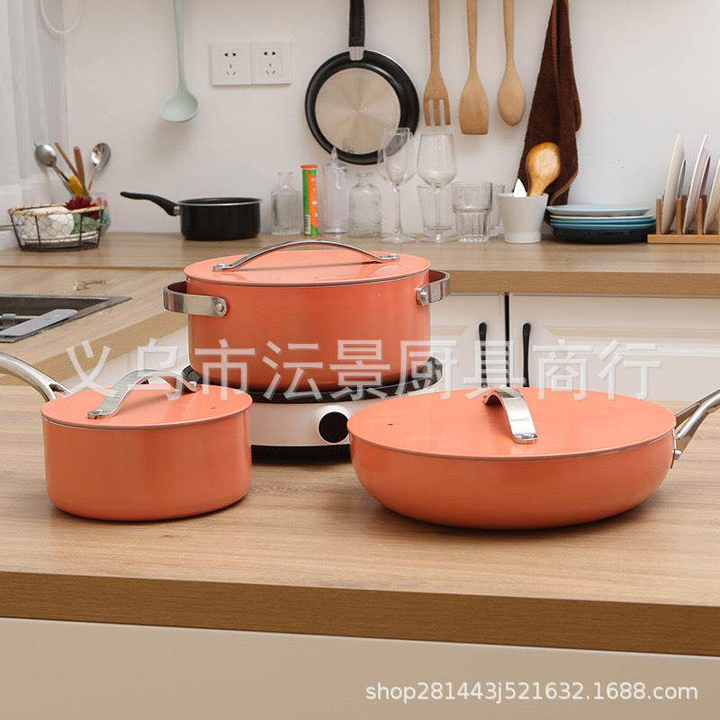 汤锅加厚双耳不粘锅HWX煲汤锅炖大煮七件套锈雪平锅不钢电磁炉锅