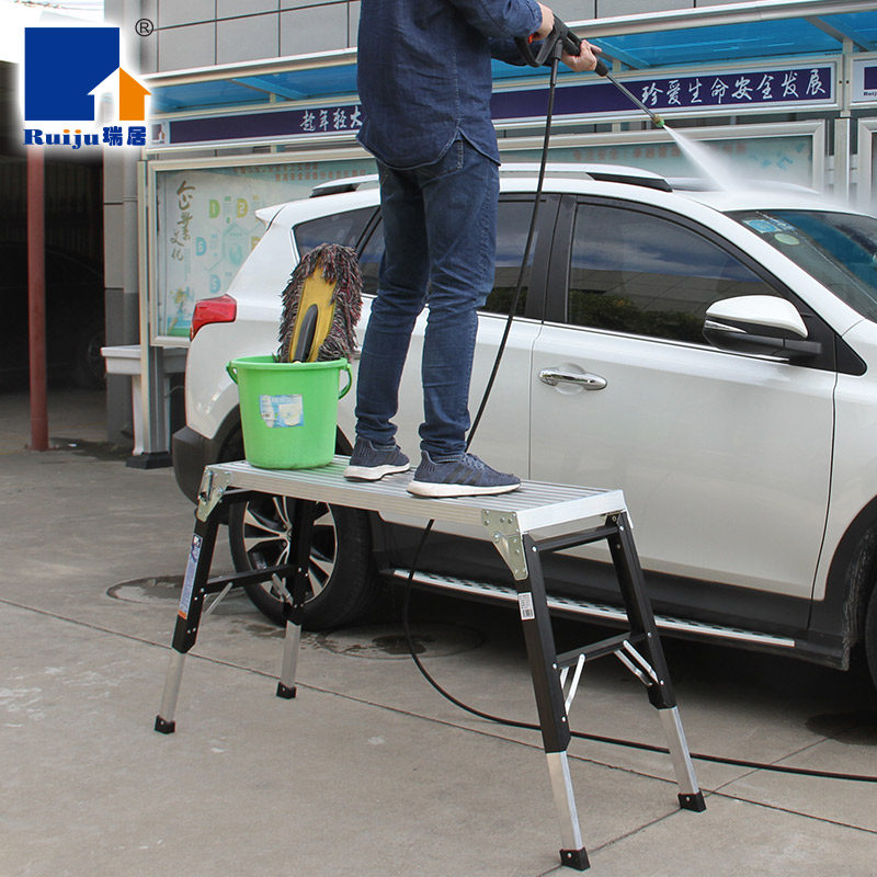 瑞居铝合金加厚洗车摄影工作台家用装修折叠马凳便携多功能伸缩