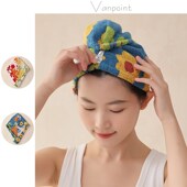 动物森林干发帽2024新款 速干超强吸水浴帽家用加厚女可爱包头毛巾