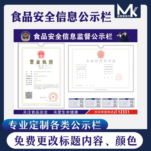 食品安全监督信息健康证公示栏餐饮酒店卫生经营许可员工宣传展板