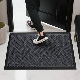北欧涤纶刮沙除尘防滑垫入户门地垫橡胶垫耐脏家用毛毯