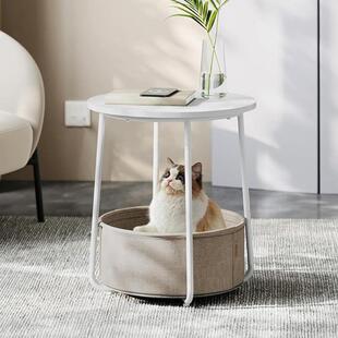 茶几客厅高级感阳台精致小茶桌柜客厅现代简约小户型圆形轻奢边几