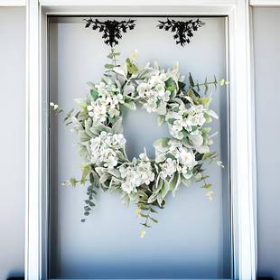 新品 花环仿真银叶菊环羔羊耳朵花环仿真花绢花婚礼花环 春季