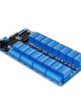 16路继电器蓝色继电器控制板带光耦保护带LM2576电源