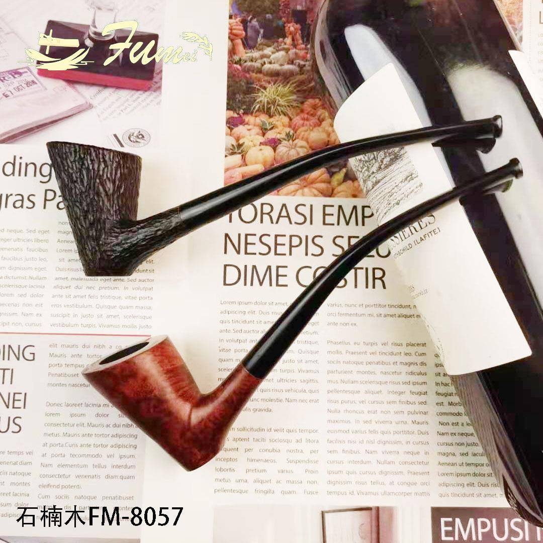 石楠木打蜡烟斗手工石楠木料烟斗不喷漆长杆阅读斗烟具现货