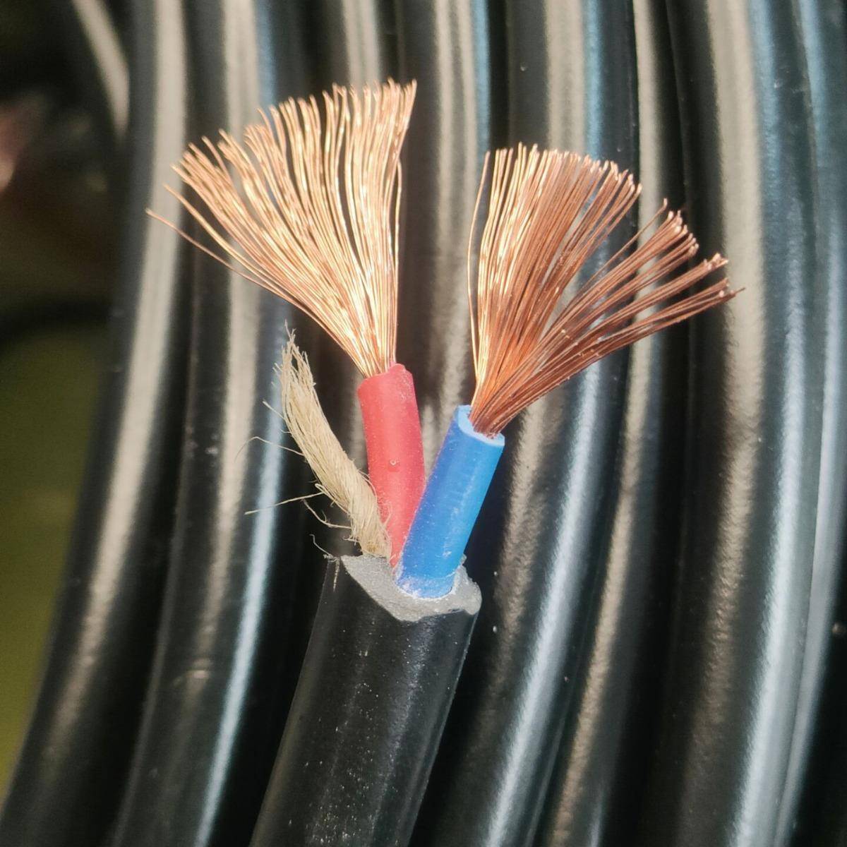 铜芯黑色电缆100米米标2X1.5-2X2.5-2X4-3X1.5