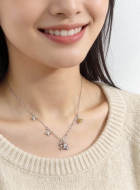 设计师款双层海星贝壳锁骨链