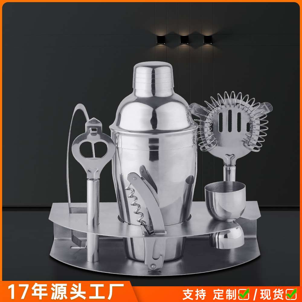 热卖550ml雪克杯不锈钢手打柠檬工具套装饮品店的工具调酒壶套装
