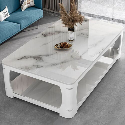 茶几2024新款爆款家用客厅仿大理石茶桌小户型小茶台钢化玻璃桌子