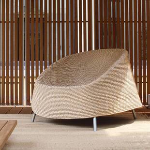 Y41北外发欧户外滩休闲椅单人台沙发椅阳客厅藤编懒人椅藤沙茶几