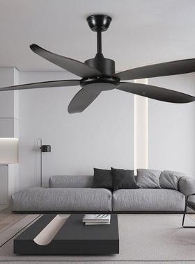 工591业风黑色无灯吊扇客力厅餐厅创意电扇大风变频风静风扇音吊