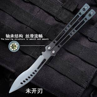 铝合金CNC数控蝴未开刃花式蝶训练甩刀练折叠蝴cs狂风方格蝶go周