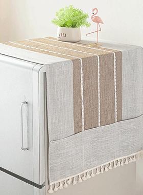 棉单tb-63248双开门冰箱防尘式罩收纳袋遮盖散热盖电巾北欧风格麻