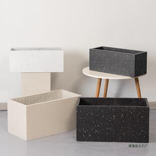 长方花形水泥盆阳台户外花种岗岩绿植简花槽镁约泥F9669S6S花箱盆