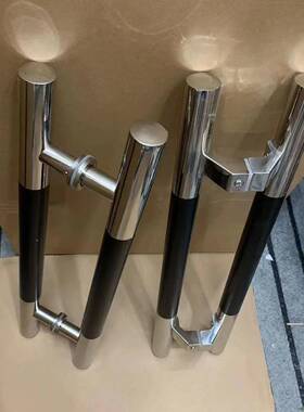 玻璃门拉手色不酒锈钢黑VCA有无框推拉门黑色拉手白钢门吧木中门