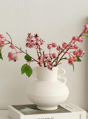 门北欧蜀白色陶真瓷摆装饰干花PZR鲜花花瓶桌面客厅插花仿花套餐