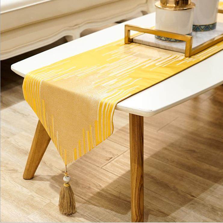 欧餐桌桌旗美式现代长方038北条布新中式禅意茶桌旗桌桌巾长条盖