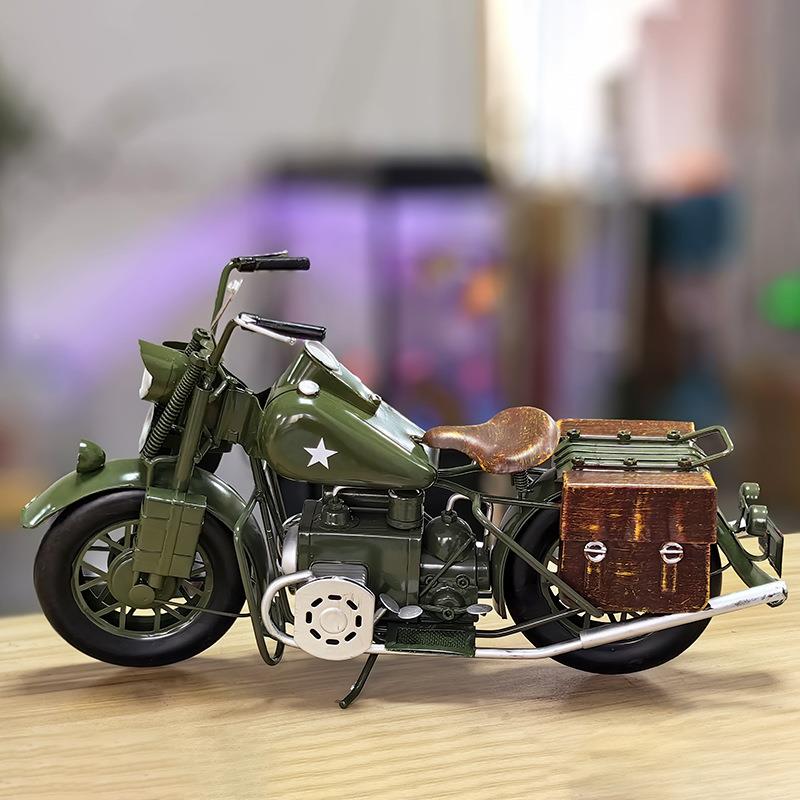 工复古哈雷15656摩车模型摆件金托铁皮纯属手道具车模橱窗影视摄