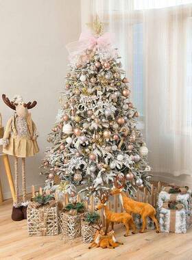 新圣诞01031树加密白色落雪植绒款树1.8米圣诞套餐/2.2米/.4米植