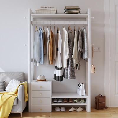 实木落全地衣帽架卧室鞋家架挂衣架一体客厅进门FJX208置物架多功