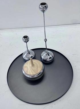 约简现代轻不锈钢拉丝盘样奢板房间售楼FPU处托酒店客厅茶几桌面