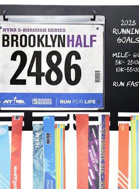 金属壁挂式牌挂展架马钩拉松跑步方形奖牌奖架JPJ24018示带号码布