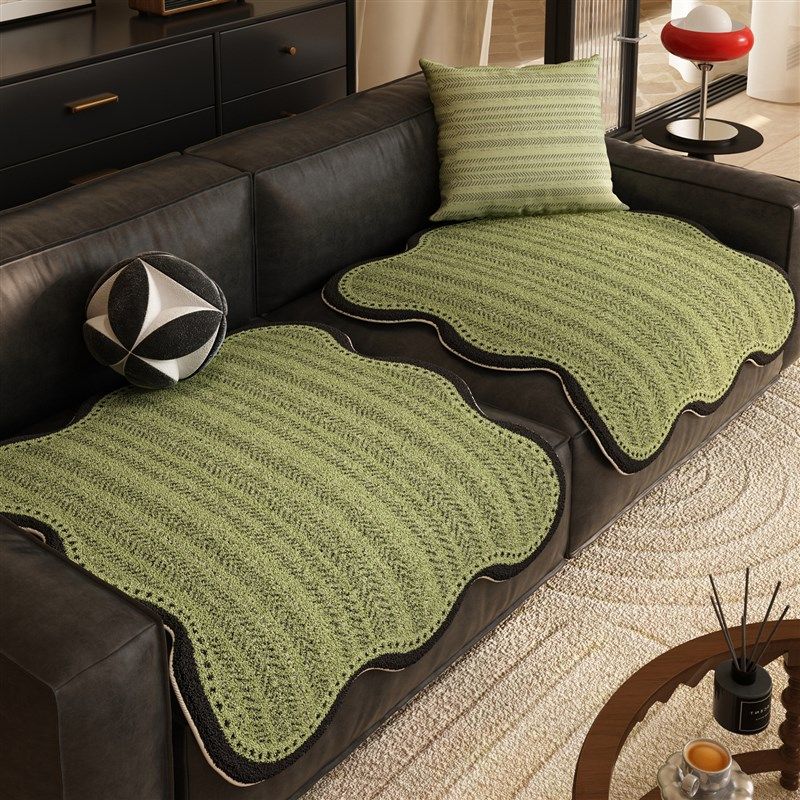 高级感绿色中古风沙发垫布防滑防猫抓秋冬仿羊绒沙发坐垫耐磨盖布,居家布艺,沙发垫,淘宝优惠券,粉丝福利购,淘宝优惠卷