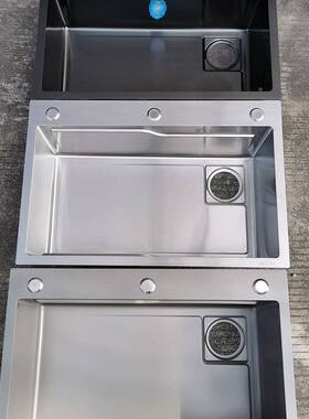 网大红枪色纳米黑色304不WH6845/W锈钢灰水洗槽单槽厨房家用菜盆