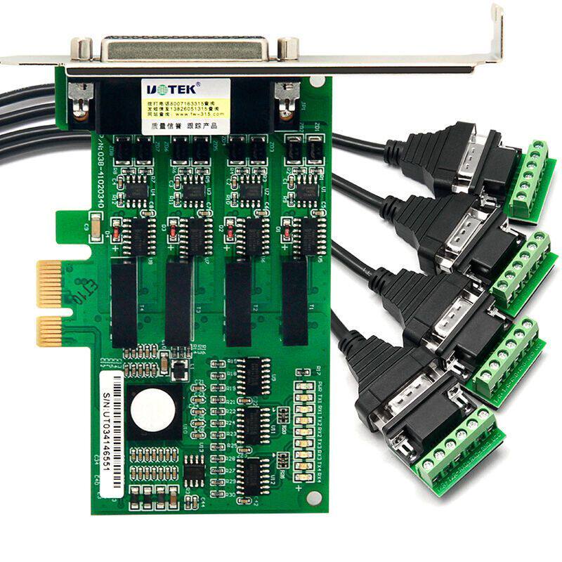 宇泰UT-794i pci-e转4口RS485/422串口卡光电隔离转接卡扩展卡