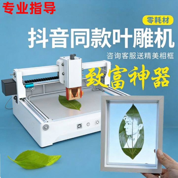 树叶激光雕刻机切割机小型叶雕机宝妈摆摊全自动刻字机平安叶