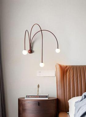 北欧现代14972简约红色客厅条背景灯别画廊线设计卧墅室过道线条