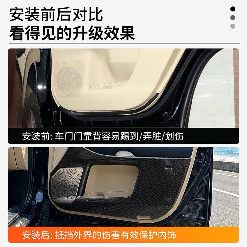 适用于15-21款汉兰达车门防踢板内饰改装车门喇叭罩防踢板配件