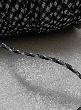 厂家订货直黑白格子牙条洗衣机罩发罩服饰滚销沙边母XSN子带包芯