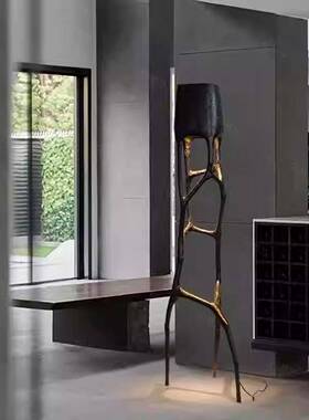 电视柜沙发艺旁W126边枝形树落地灯店客厅样板房设计酒术装干饰品