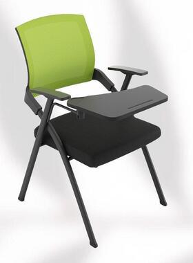 折叠椅子带桌板会约字板桌椅一体简会议室开XVQ议会椅写子办公椅