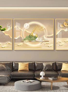 轻奢客背厅装饰发画景墙挂沙画壁NDX画简约现代高级感山水画大气