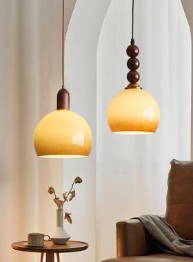 古卧室床头护眼吊灯焦糖色复美风式古餐75983厅中吧台单头吊灯