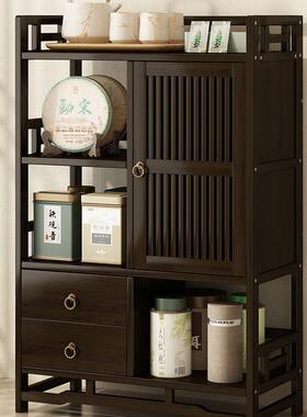 UEQ茶储柜办公室茶柜置物架用茶叶家柜茶水台桌边柜茶叶茶具收纳