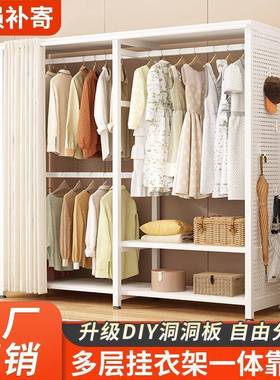 开式衣柜组合钢架衣橱结实放耐开用放KEU式金属衣自柜简易组装由