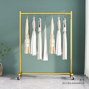 示加505粗服装店展架直播间衣服落地陈中列架架简约移动岛衣帽架